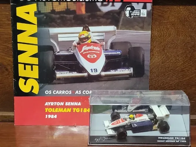 Toleman TG184 1984 Ayrton Senna Coleção Lendas Brasileiras Automobilismo F1 Miniatura 1/43