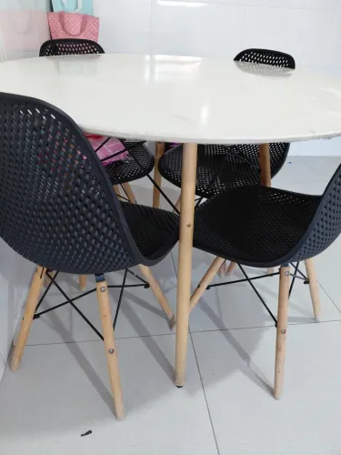 Conjunto de mesa redonda 04 cadeiras