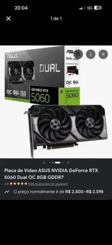 Placa de video RTX 5060