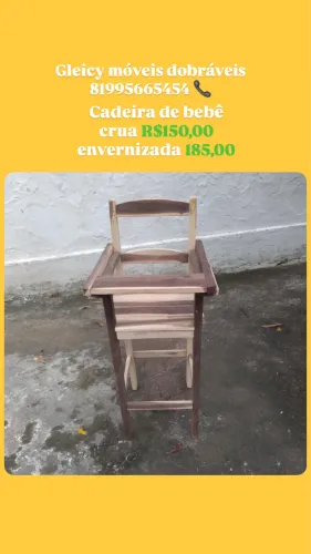 cadeira de bebê madeira maciça