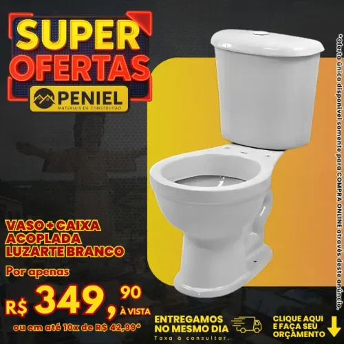 Vaso + Caixa Acoplada Luzarte Branco