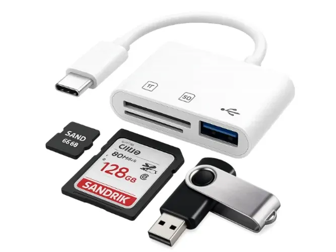 Leitor de Cartão de Memória Tipo C - Pen Drive, Micro Sd, ipad Macbook