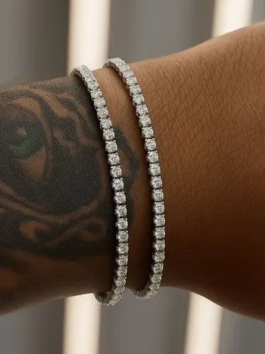 Pulseira Riviera Zircônia 1,8mm 19cm (Facho Garra) branca