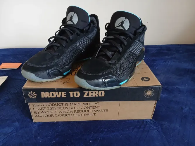 Nike jordan 38 low preto/azul tamanho 42