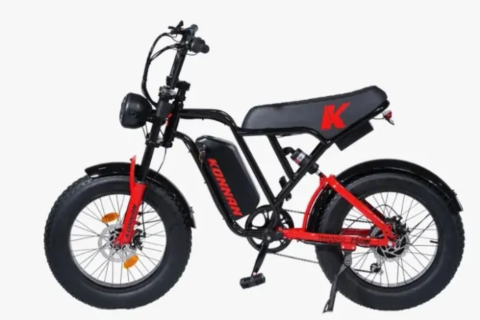 BICICLETA ELETRICA WINNER C/ SUSPENSAO NO QUADRO 750W PRETO/VERMELHO KONNAN + BATERIA E PR