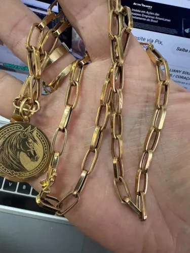 Corrente de ouro 18.96g 18k procedência garantia eterna
