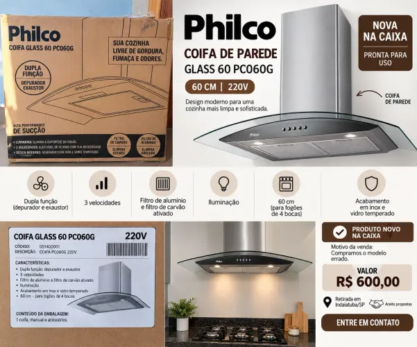 Coifa Philco Glass 60 PCO60G 