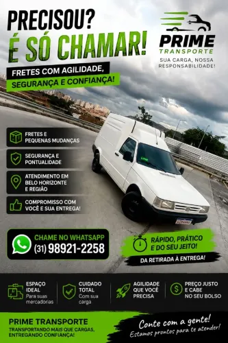 Frete com Fiorino | Belo Horizonte e Região | Orçamento pelo WhatsApp