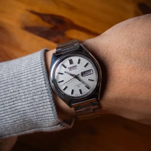 Seiko 5 Actus * Vintage 1970 Automático - Mostrador Branco 37mm - PF207