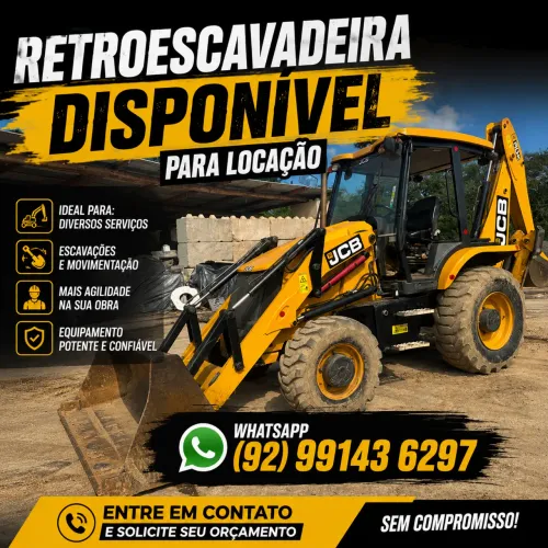 Retro escavadeira disponível para locação 