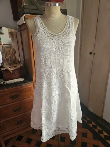 Vestido Renda Renascença Branco (Adulta)