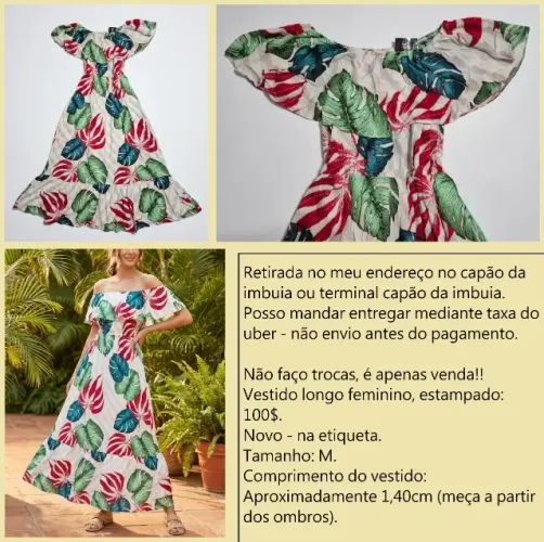 Vestido longo M novo