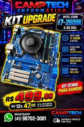 Kit Upgrade Intel Core i7 2600K + 8GB DDR3 + Placa-Mãe Intel *Entrego*Parcelo
