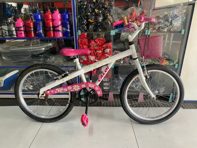 Bicicleta Caloi branca /rosa Feminina