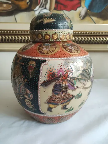 pote potiche porcelana oriental satsuma