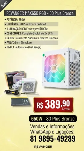 REVANGER MAX650 RGB - 80 Plus Bronze