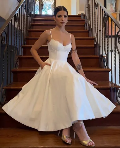 Vestido Midi Branco - Noiva / Noivado Singular | Novo com Etiqueta | Tam. M