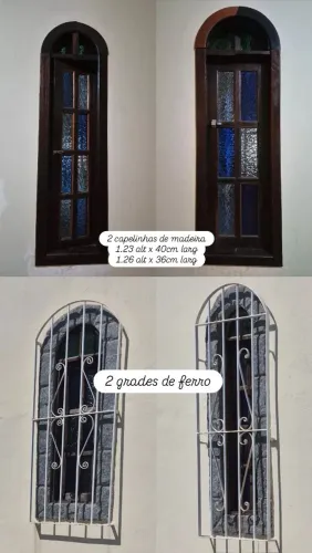 Janelas de madeira - 2 Capelinhas + grade