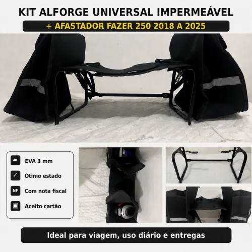 Kit Alforge Universal + Afastador Fazer 250 2018 a 2025