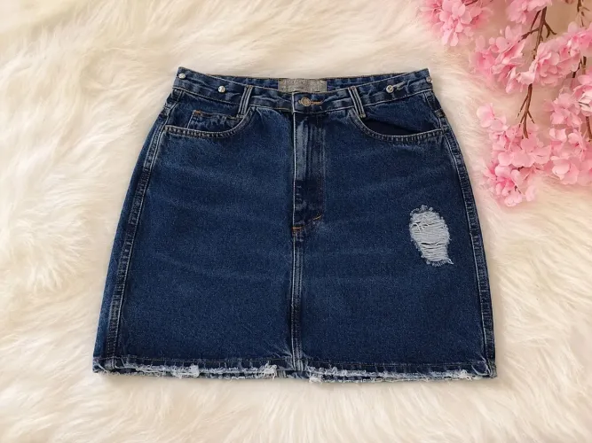 Saia jeans feminino 
