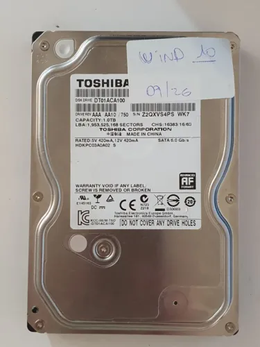 Hd Disco Rígido Interno Toshiba Dt01aca100 1tb 3,5 7200 Rpm Sata