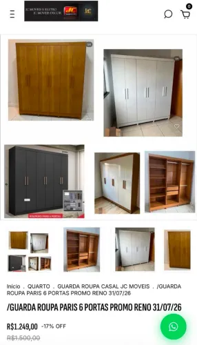 GUARDA ROUPA PARIS 6 PORTAS