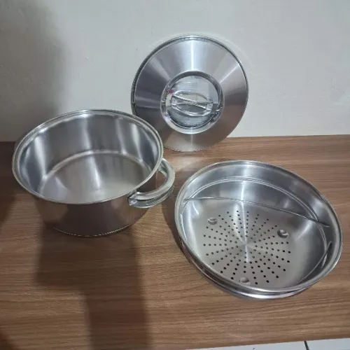 Tramontina Solar 20cm Com Cuscuzeira ou Cesto Vaporeira Fundo triplo Aço inox indução