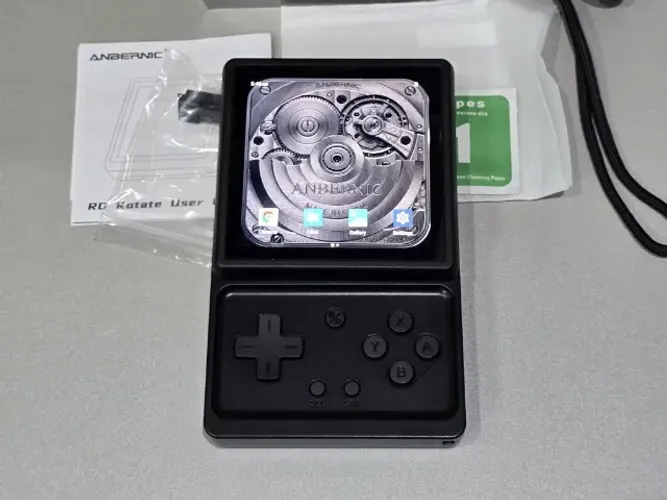 Console Anbernic RG Rotate Preto + case + película