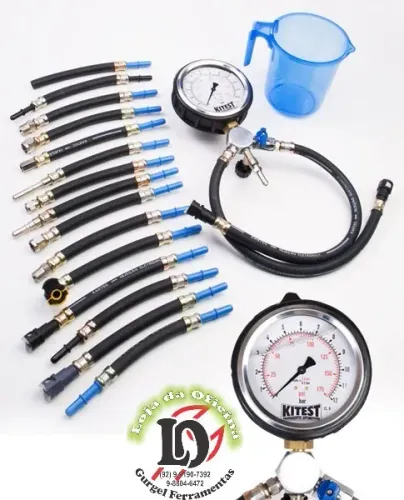 Teste Pressão Bomba Combustível c/ 17 Mangueiras - Manometro - Kitest - KA01517