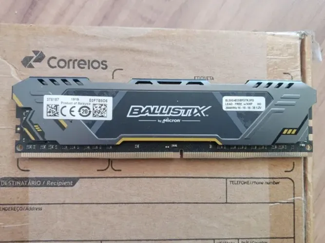 1x 8GB DDR4 TUF Edition 2666MHz Crucial Ballistix Sport AT Gray Memória Ram