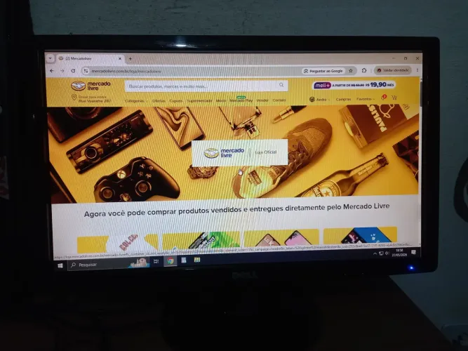 Monitor dell 19 polegadas wide entrada vga usado!!