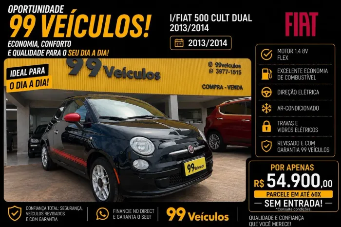 Fiat 500 Cult 1.4 Flex 8V EVO Dualogic 2014