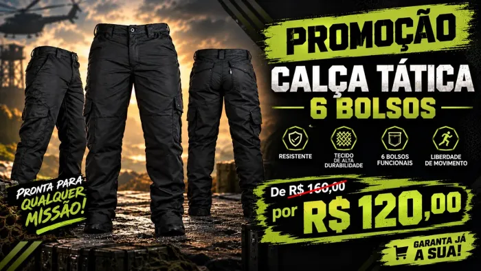 OPORTUNIDADE CALÇAS TÁTICAS E CINTO TÁTICO