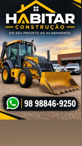 Retroescavadeira para terraplanagem, limpeza de áreas e aluguel