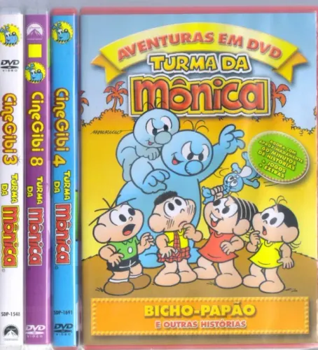 kit com 4 dvds turma da monica