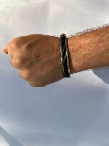 Bracelete Antonio Macedo Prata 950 Assinado - 38g - Reversível