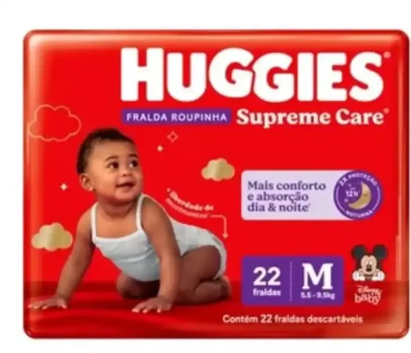 Fralda Huggies Supreme Care roupinha - tamanho M com 22 unidades