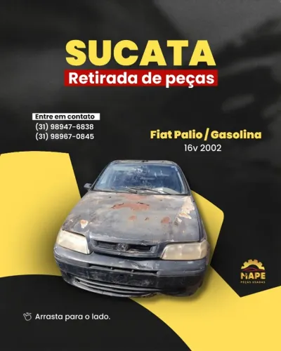 SUCATA FIAT PALIO 1.0 16V GASOLINA 2002 