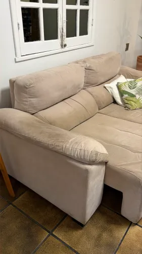 Sofá retrátil bege