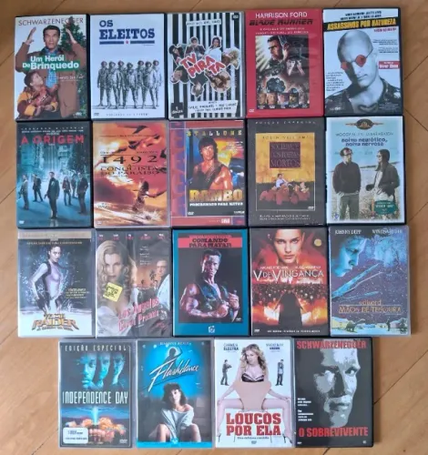 19 DVDs de filmes Cult e Ação diversos
