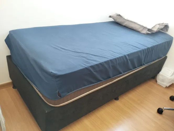 Cama box de solteiro + colchão prorelax bali