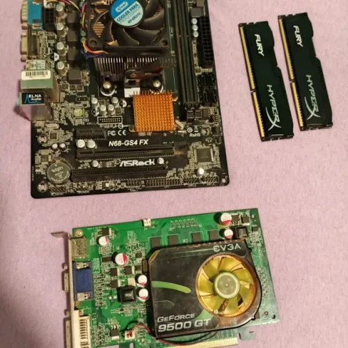 AMD FX-6300 Placa-mãe: ASRock N68-GS4 FX Memória: 2×4 GB DDR3 Placa de vide 1gb