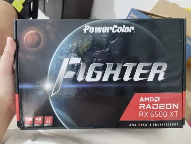 PLACA DE VIDEO POWERCOLOR RADEON RX 6500 XT FIGHTER, 4GB, GDDR6, 64-bit