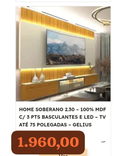 Estante Home Soberano 2.30m luz led / pague na entrega