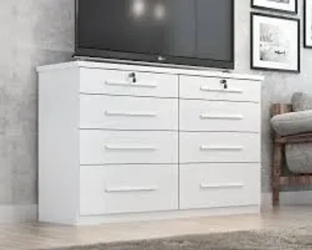 Cômoda Monique Dupla 8Gvs Branco Quarta Divisão - Entrega Rápida! 