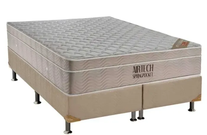 Cama Box Airtech Spring Pocket Queen 198cmx158cm (Dividimos em até 10x Sem Juros)