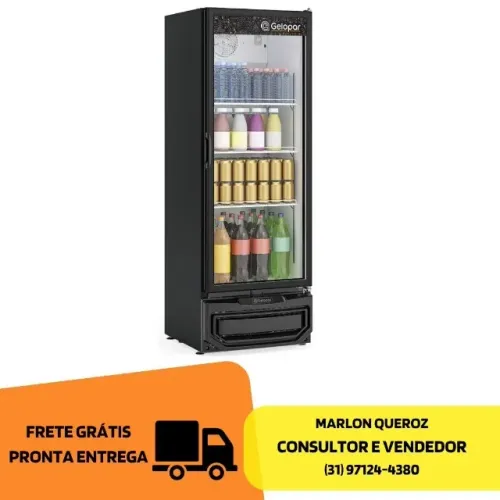 Refrigerador de Bebidas 410 litros Preto Gelopar