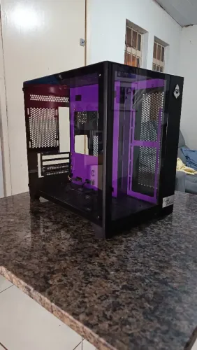 Gabinete Gamer Mancer Cv300 Purple Mid-tower Lat De Vidro