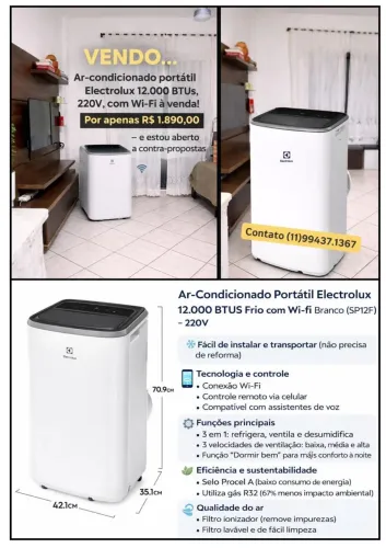 AR CONDICIONADO PORTÁTIL 12000Btus
