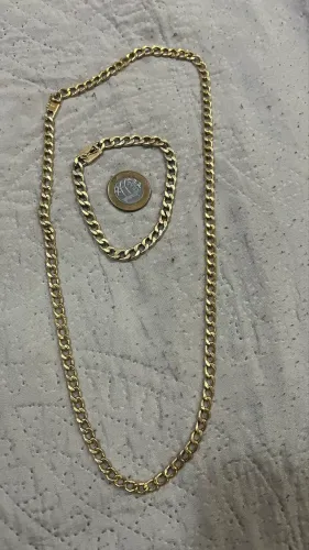 Cordão e pulseira de ouro 